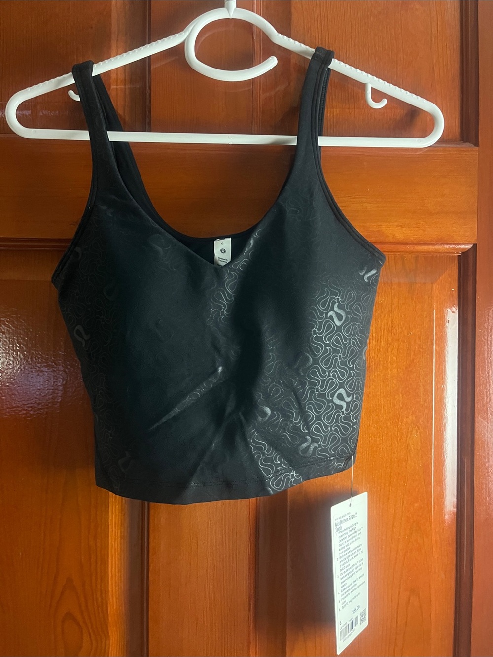 Lululemon Align Tank Yoga Embossed Black Logo Design - Size 6
